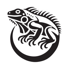 2d iguana logo on white background