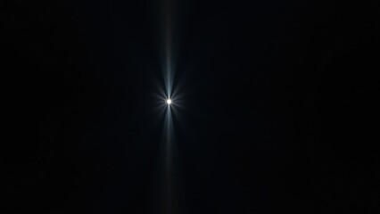 Bright Starburst Lens Flare in Dark Background