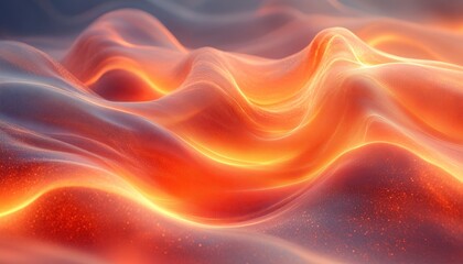 Obraz premium Abstract Flowing Waves with Warm Orange Accents and Soft Lighting