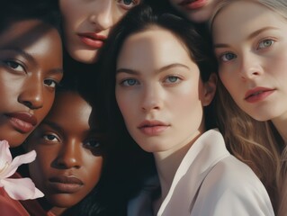 Fototapeta premium Diversity ethnicity woman in poster style shot