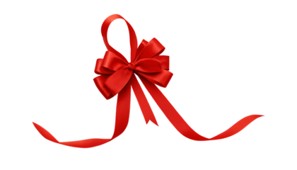 Red ribbon for Christmas gift version 2