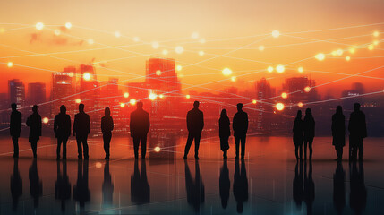 Fototapeta premium Professional business team working on a project together in the office Using innovation economic growth charts and network connections to accompany the data. in analyzing future trends