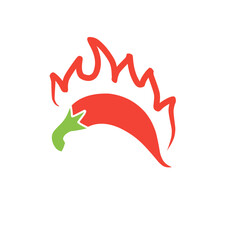 Obraz premium chili fire vector illustration