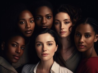 Obraz premium Diversity ethnicity woman in poster style shot
