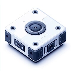 Obraz premium Futuristic Tech Gadget: A Glimpse into Tomorrow's Innovation. Sleek Design, Advanced Engineering, and Cutting-Edge Technology. Explore the future of devices.