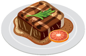 Gourmet Steak with Citrus Garnish