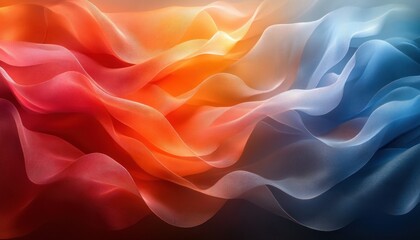 Obraz premium Fluid Abstract Composition of Colorful Ribbons in Neon Hues with Surreal Lighting and Dynamic Movement