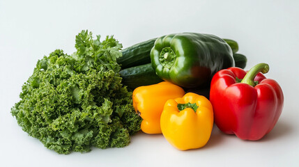 Vibrant Green Salad: Fresh, Nutritious Vegetables, Isolated, Upscaled Image Perfect for Health,     