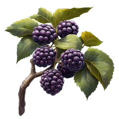 Obraz premium Purple berry bush with purple berries on it