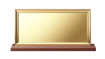Gold award plaque on wooden base, isolated on black.  Use recognition, achievement isolated on transparent or white background. Generative ai