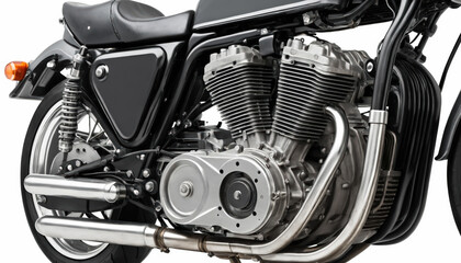 Fototapeta premium View of large capacity vintage motorcycle engine. 