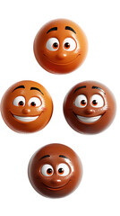 Obraz premium Diverse smiling emoticons, digital art website design isolated on transparent or white background. Generative ai