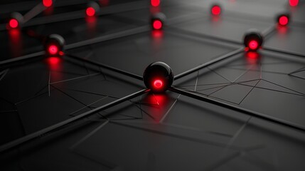 A network of interconnected nodes signifying the connection data technology communication of the network.