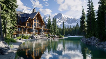 Obraz premium Emerald Lake Lodge: The Only Property on a Secluded Lake