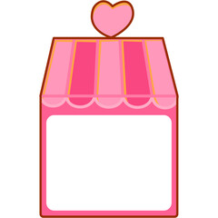 Pink Store Illustration, Pink Candy Shop Illustration
