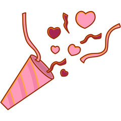 Colorful Confetti with Hearts Illustration