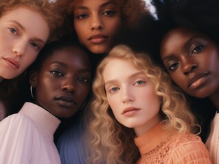 Obraz premium Diversity ethnicity woman in poster style shot