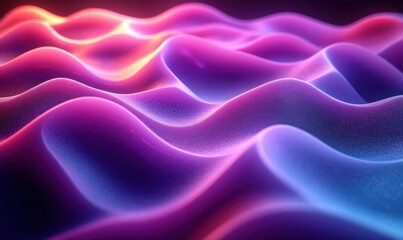 Fototapeta premium 3D Abstract Curves in Blue and Purple Swirls with Dramatic Lighting