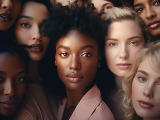 Fototapeta premium Diversity ethnicity woman in poster style shot