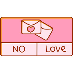 Love and No Love Card Illustration