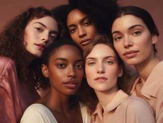 Obraz premium Diversity ethnicity woman in poster style shot