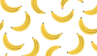 Seamless Vector Yellow Banana Pattern. Modern Hand Drawn Texture. Modern Abstract Design for Paper, Cover.