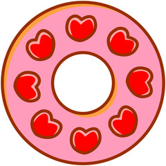 Sweet Choco Strawberry Donut Illustration