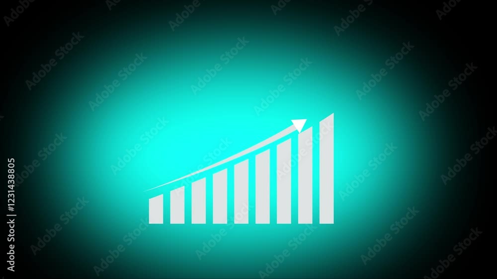 Aufkleber growing up.business graph chart icon animation background. digital income growth chart graph made in