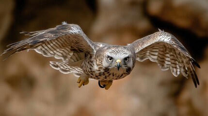 Obraz premium Powerful Bird of Prey in Flight Closeup View