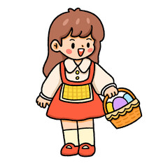 Easter eggs celebration , Cute bunny rabbits with Easter eggs . Easter day