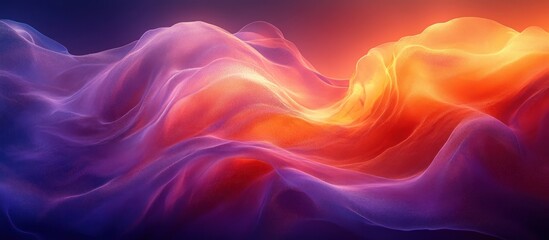 Fototapeta premium Vibrant Abstract Landscape with Flowing Waves and Dreamy Sunset Colors