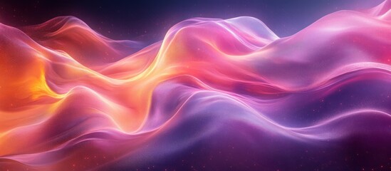 Obraz premium Dynamic Abstract Background with Flowing Curves and Pink Purple Gradients