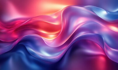 Minimalist 3D Abstract Composition of Blue and Purple Curves with Glossy Surfaces