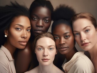 Fototapeta premium Diversity ethnicity woman in poster style shot