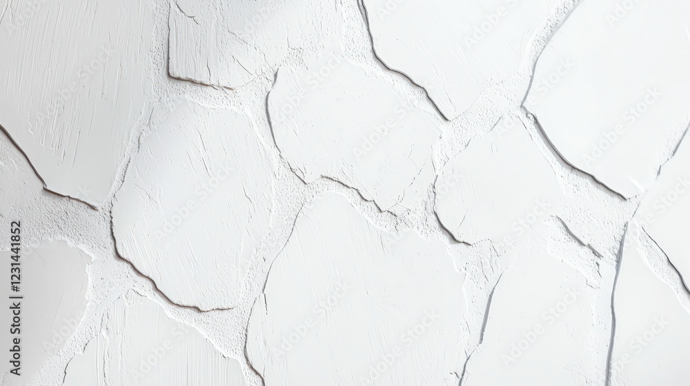 Poster cracked white wall texture with intricate patterns and subtle shadows