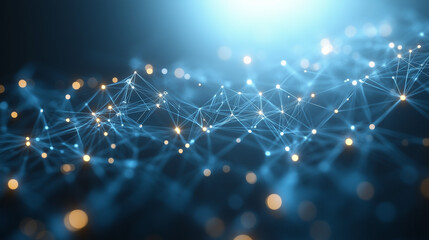 Obraz premium Global business network with glowing nodes and lines, symbolizing modern corporate connectivity and innovation.