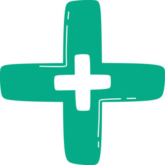 Hand Drawn Health Cross Symbol