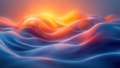 Obraz premium Vibrant Abstract Wave Design in Blue and Orange