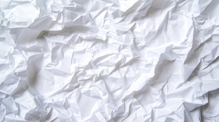 Obraz premium Crumpled White Paper Background for Textures and Design Projects