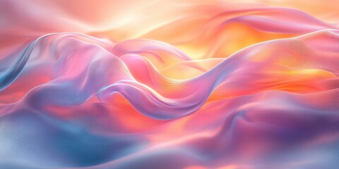 Obraz premium Iridescent Ribbons Abstract Modern Minimalism Composition Soft Background