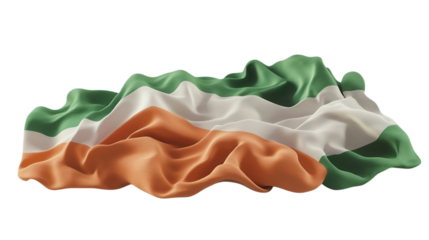 Waving Irish flag displaying the green, white, and orange colors symbolizing loyalty, peace, and heritage during a cultural celebration