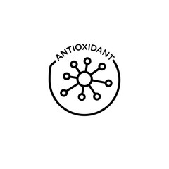 Antioxidant icon vector in line stroke on white background