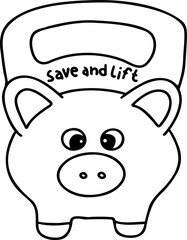 Health investment and wellness returns. Piggy bank with a motivational message
