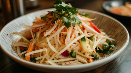 Vibrant Veggie Salad: Fresh, Healthy, Colorful Close-Up on White Plate diet food meal vegan lunch   