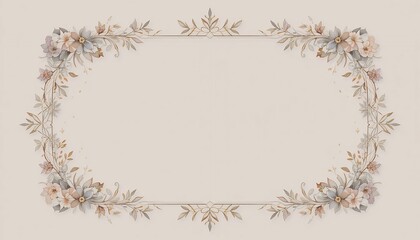 Elegant floral frame design with pastel colors and a decorative border for text