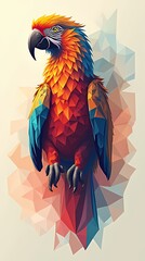 Obraz premium Geometric image of an animal, consisting of simple shapes and lines, in bright colors