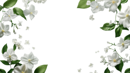 Beautiful white flowers arranged elegantly on a clean white background, perfect for invitations or greeting cards