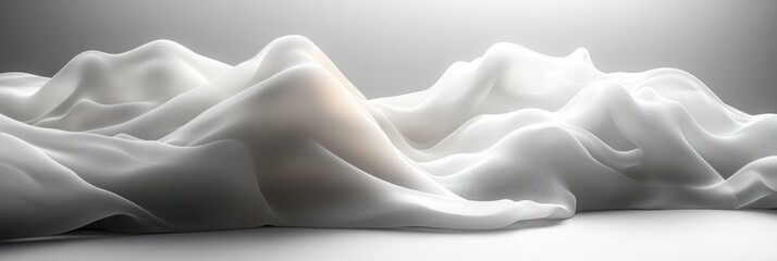 Obraz premium Abstract White Waves Soft Flowing Light Background