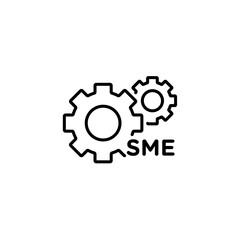 SME icon vector in line stroke on white background