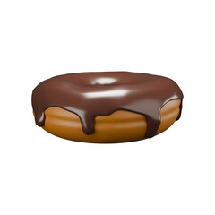 a 3d render of chocolate donut isolated on white background